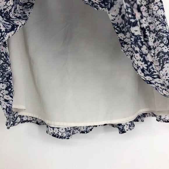 Dynamite Navy and White Floral Mini Flare Skirt fully lined size Medium - Picture 9 of 16